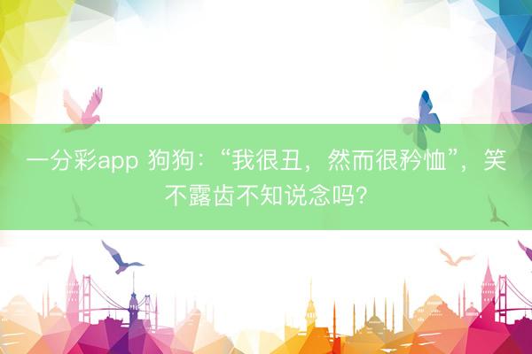 一分彩app 狗狗：“我很丑，然而很矜恤”，笑不露齒不知說念嗎？