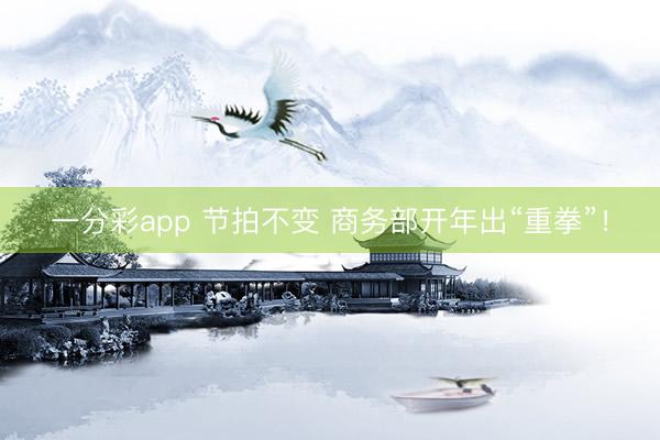 一分彩app 節(jié)拍不變 商務(wù)部開(kāi)年出“重拳”！